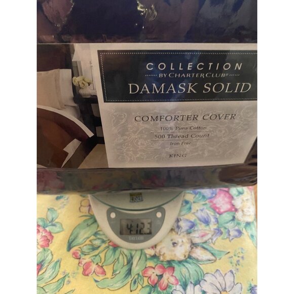 BRAND NEW Charter Club Purple Damask Solid King Comforter Duvet Cover 500 Thread - Picture 8 of 8